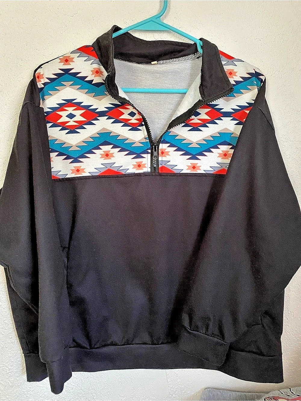 Women Quarter-Zip with Aztec print